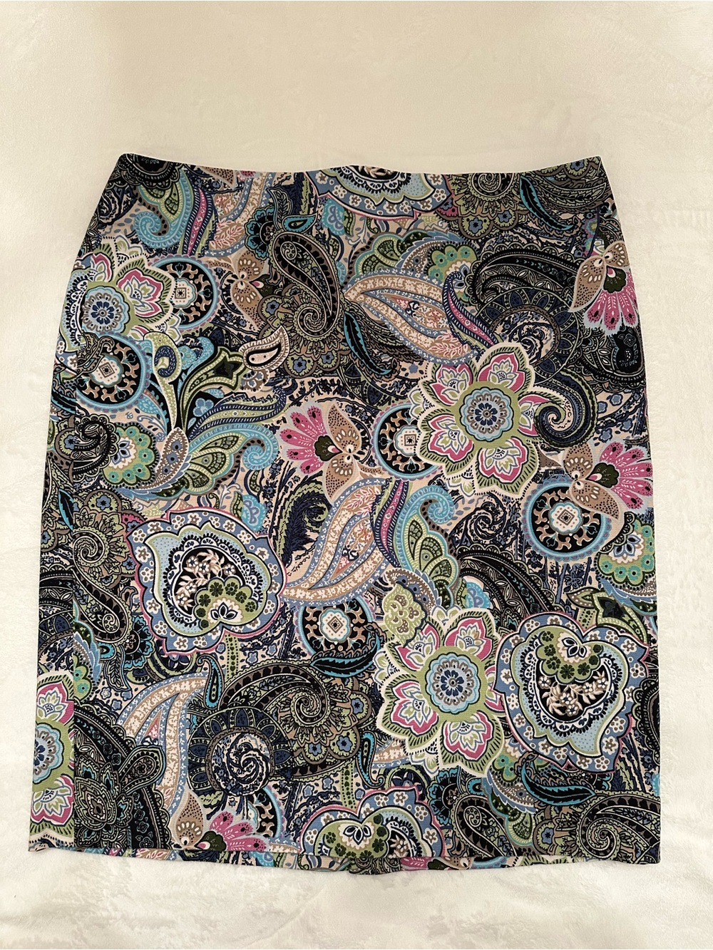 Talbots Paisley Print A-Line Lined Skirt in Multi-Color